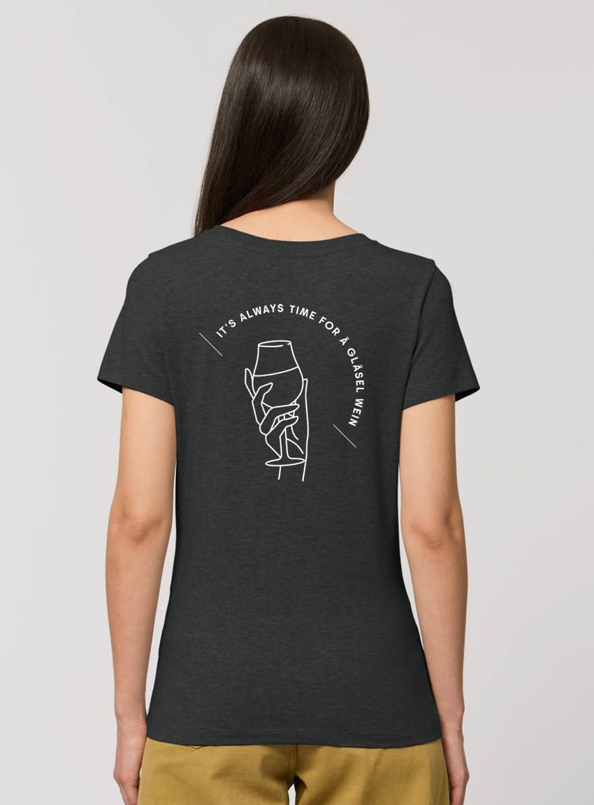 t shirt frauen weinglas back grey