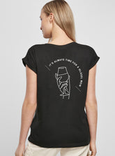 frauen byb t shirts gläsel wein back black
